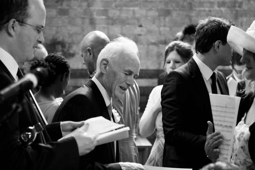  Church Wedding Guests North London Black White Wedding Photography 